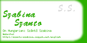 szabina szanto business card