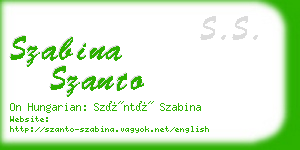 szabina szanto business card